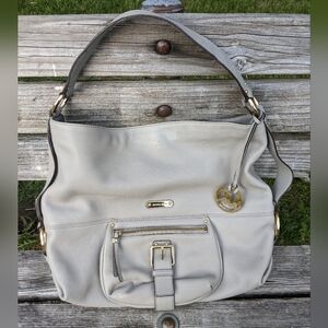 MICHAEL by Michael Kors - Austin MK Hobo Bag | Slate Gray Cement: 15w x 13h x 5d